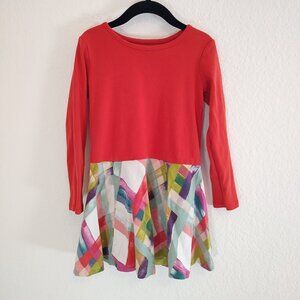 Tea Collection 5T 5 Dress Long Sleeve Orange Fall Autumn Skater Plaid